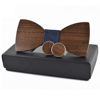 Pajarita de madera con gemelos Gaira 709042