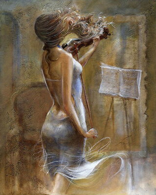 Malování podle čísel Dívka s houslemi M1624