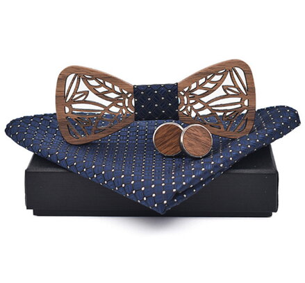 Pajarita de madera con pañuelo y gemelos Gaira 709079
