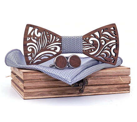 Pajarita de madera con pañuelo y gemelos Gaira 709080