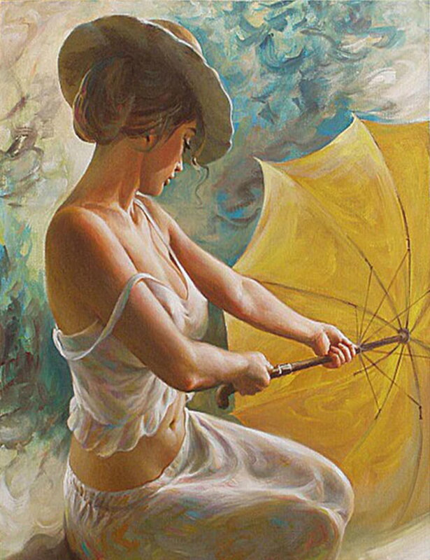 Malování podle čísel Žena s deštníkem M1081